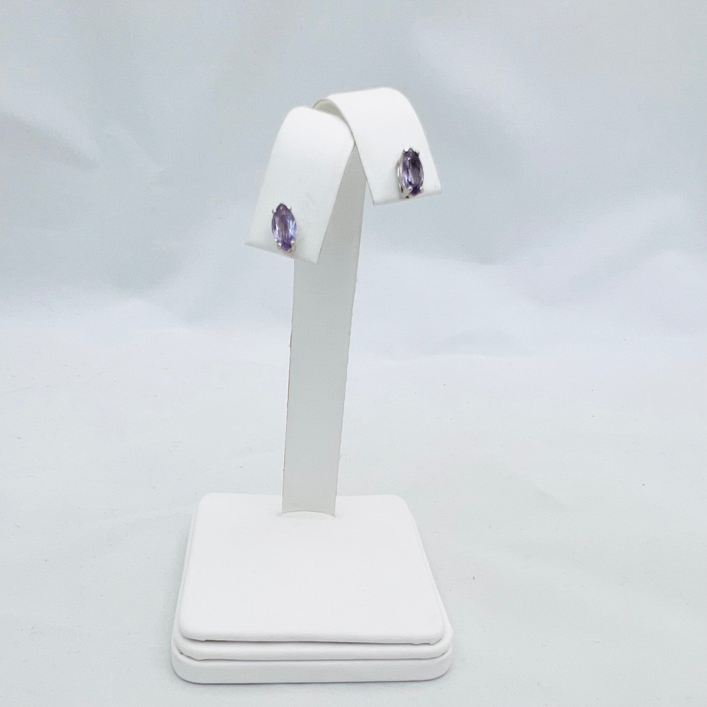 8x4mm Marquis Cut Lab Created Alexandrite .925 Silver Post Earrings