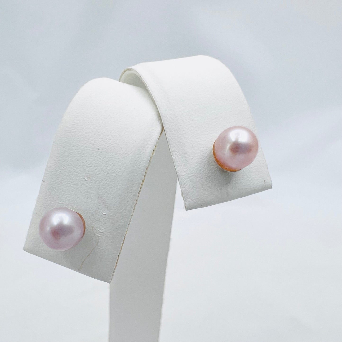 5mm Round Natural Pink Freshwater Pearl .925 Silver Post Earrings